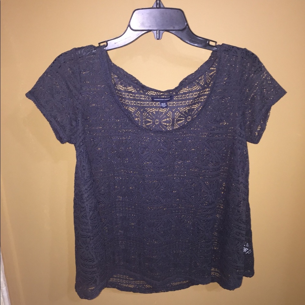 Women’s American Eagle Gray Lace Blouse